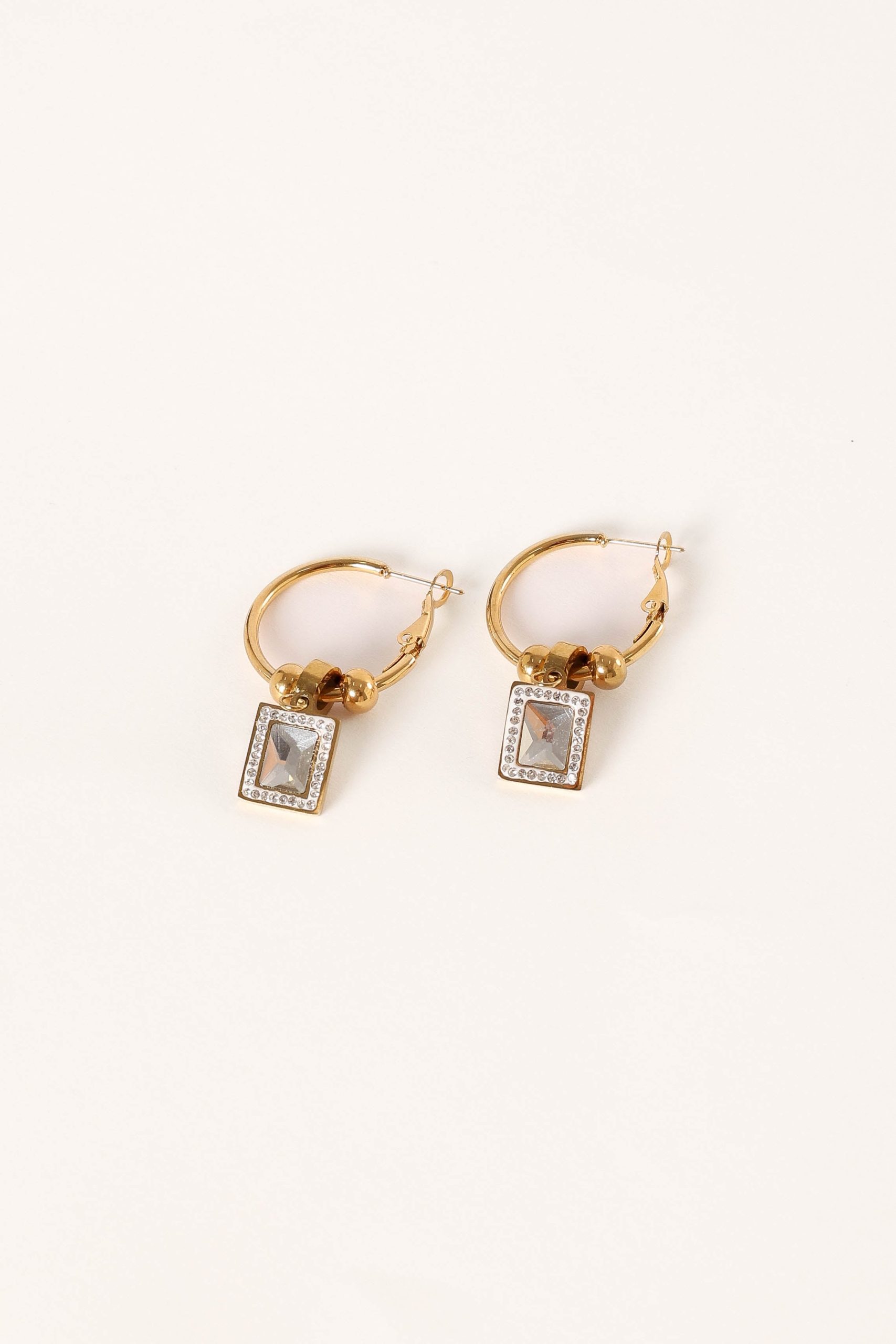 Audrey Charm Hoop Earrings - Gold - Image 3