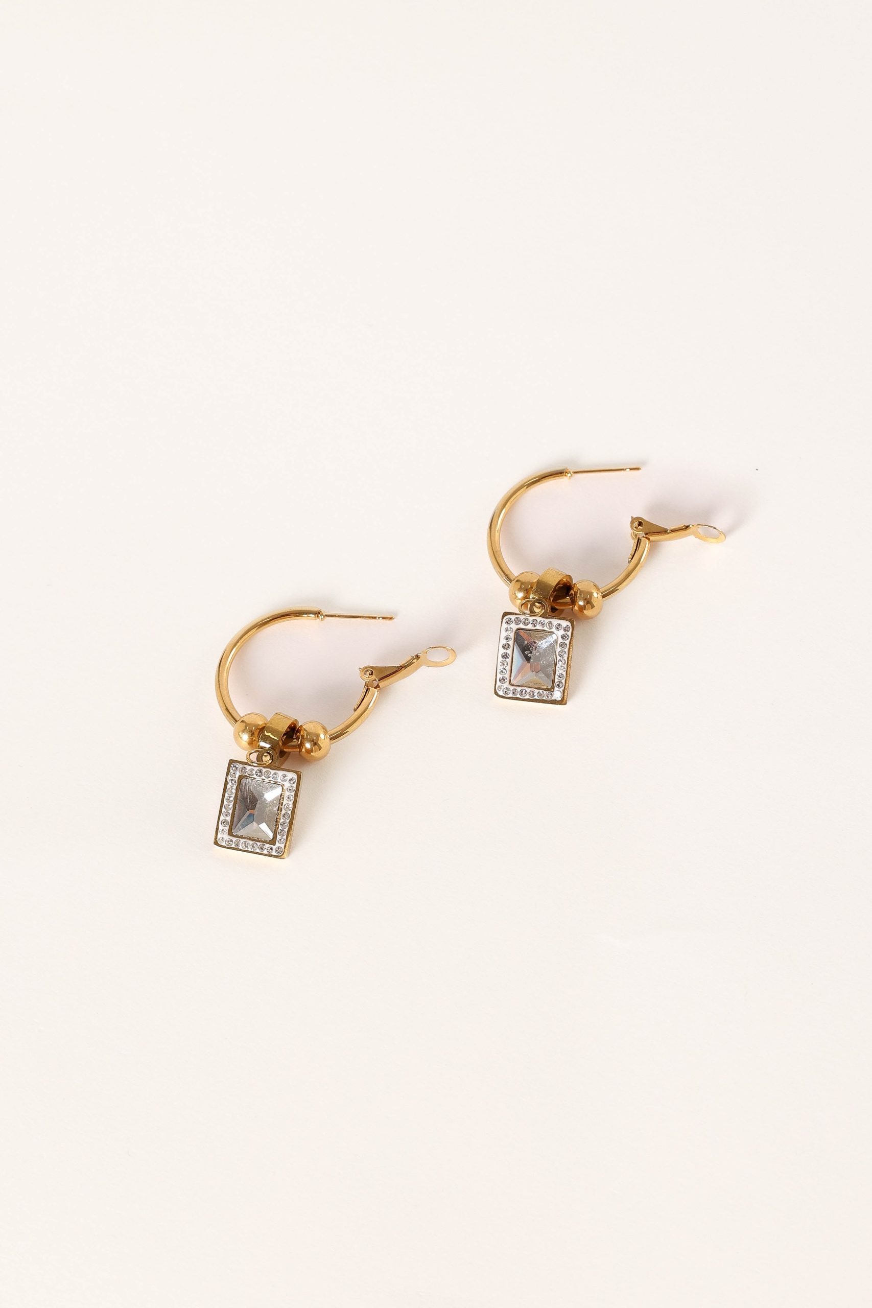 Audrey Charm Hoop Earrings - Gold - Image 4
