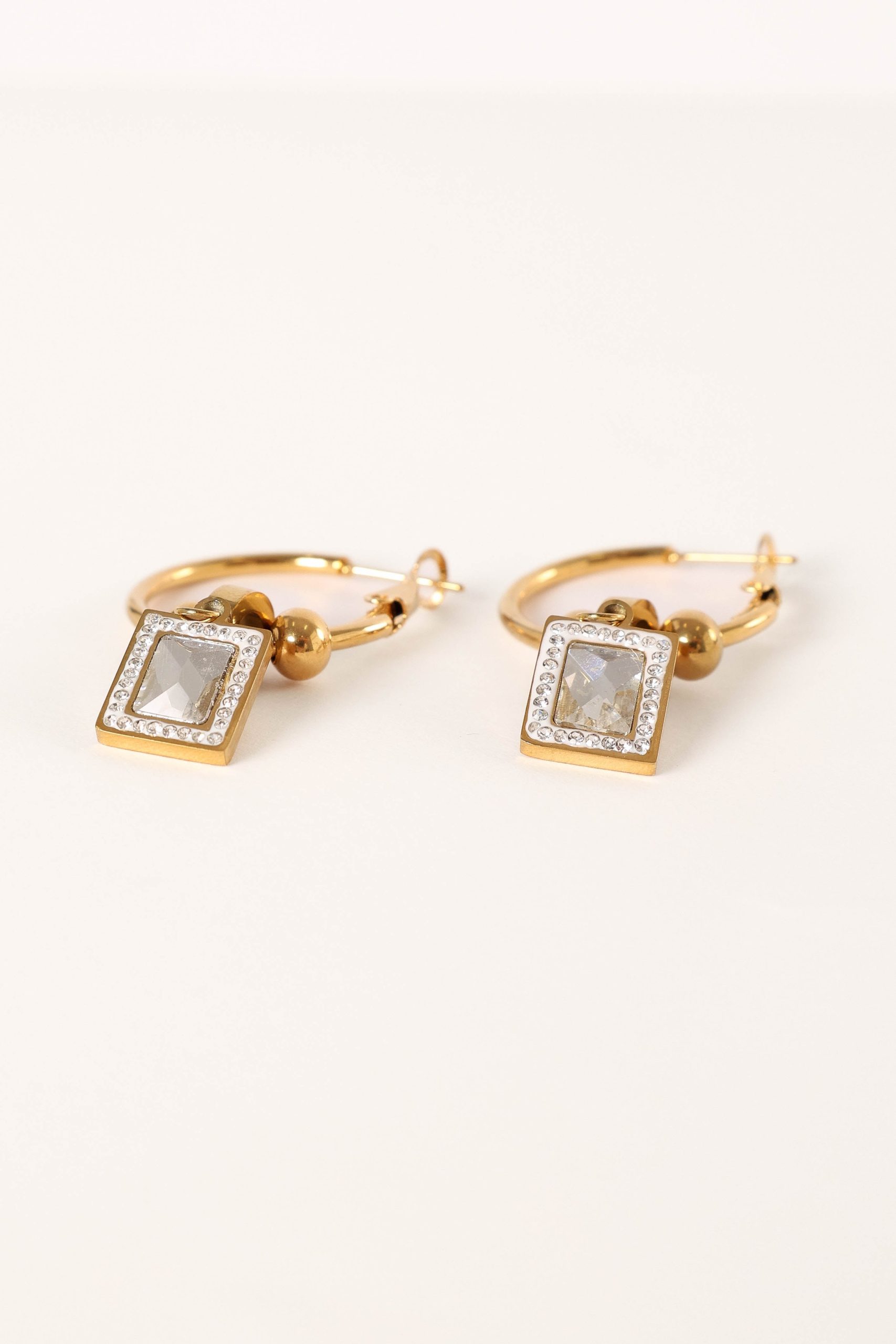 Audrey Charm Hoop Earrings - Gold - Image 5