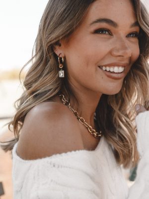 Audrey Charm Hoop Earrings - Gold