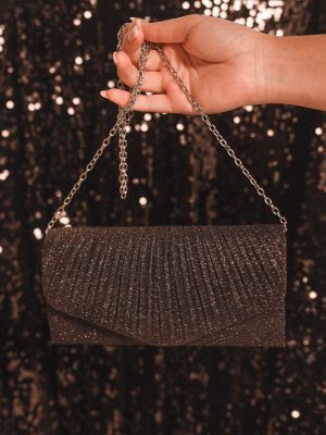 Audrina Clutch - Black Sparkle