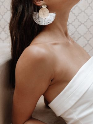 Bahati Tassel Earrings - Gold/White