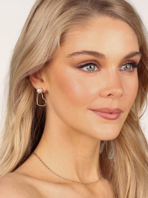 Bebe Heart Earrings - Gold