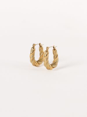 Beth Twist Hoop Earrings - Gold
