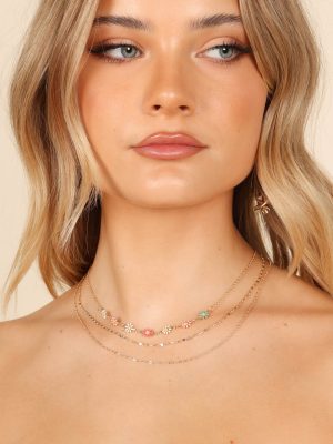 Ellody Flower Necklace Set - Gold