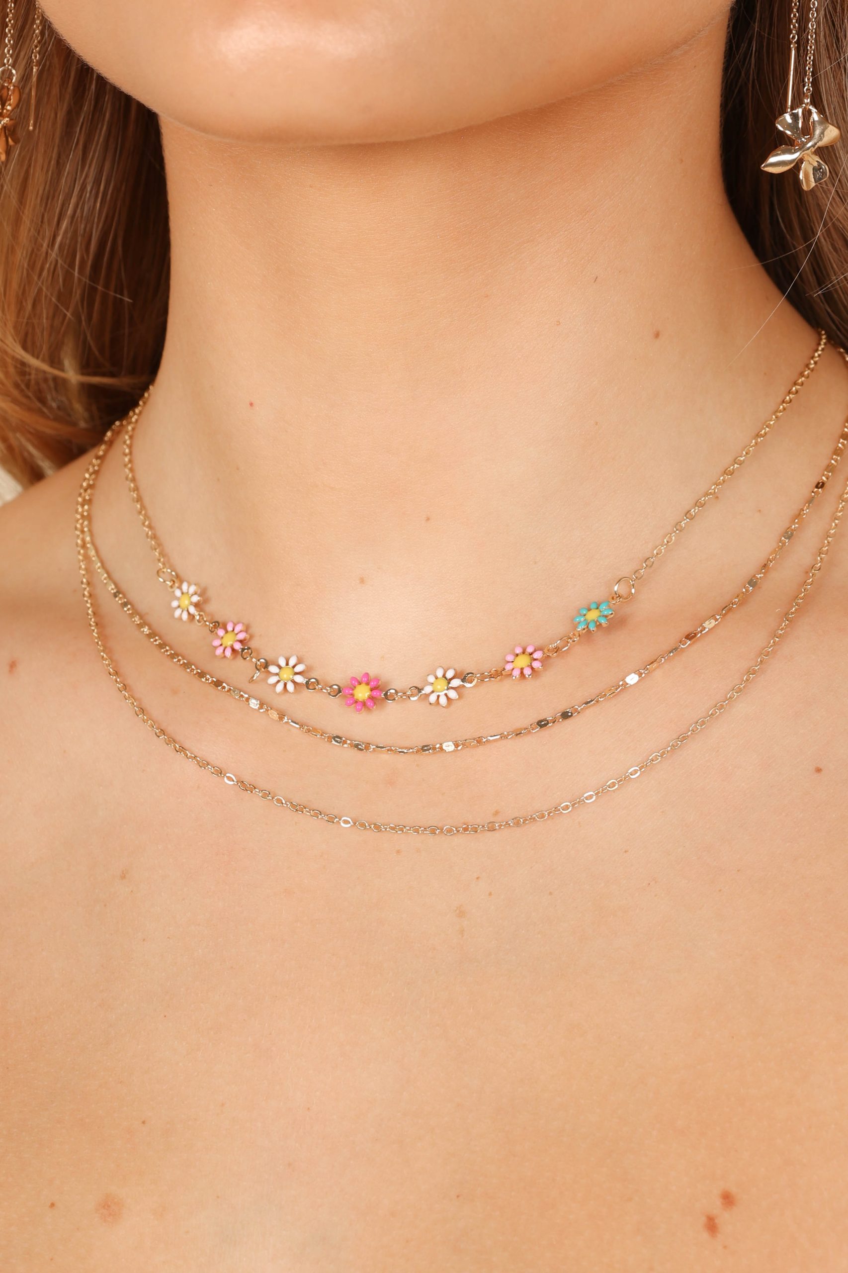 Ellody Flower Necklace Set - Gold - Image 2