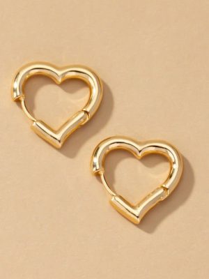 Heart Shape Huggie - Gold