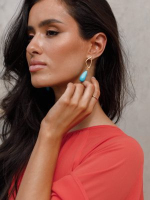 Isabella Turquoise Earrings - Gold