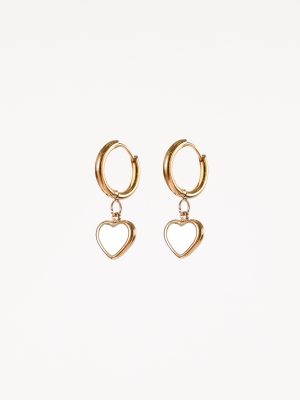 Joree Heart Hoop Earrings - Gold