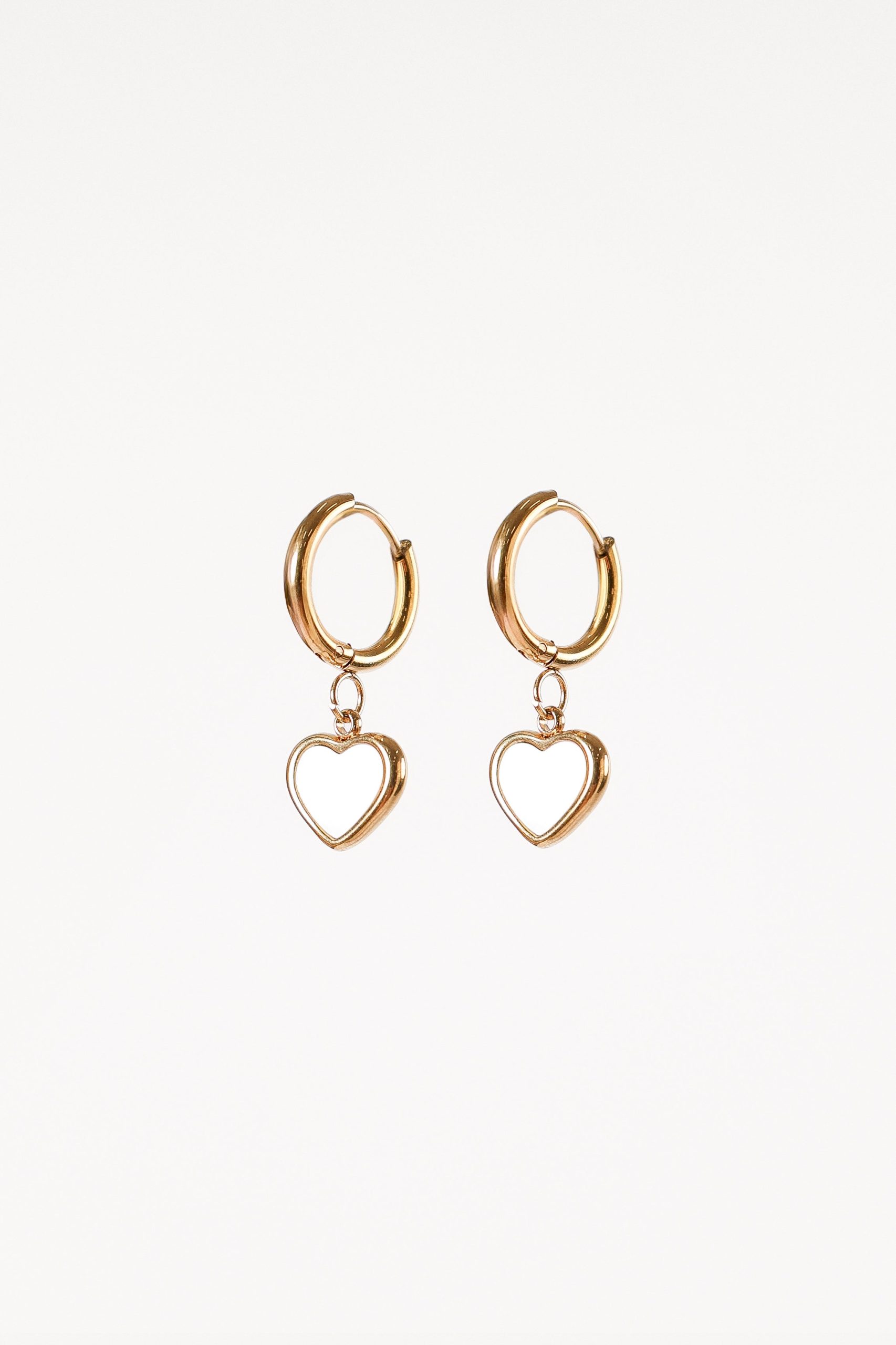 Joree Heart Hoop Earrings - Gold