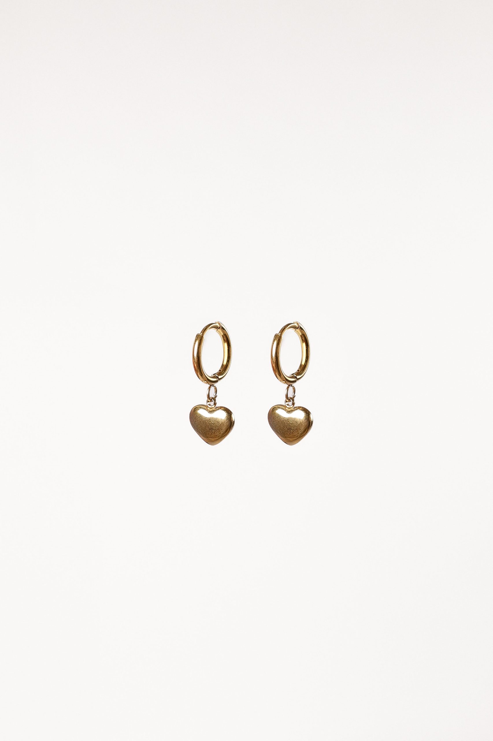 Joree Heart Hoop Earrings - Gold - Image 2