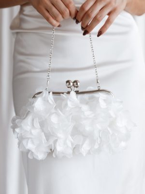 Mon Amour Floral Clutch - White