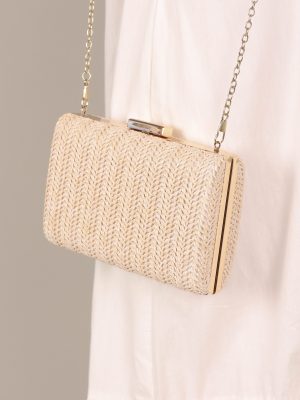 Peyton Straw Clutch - Cream