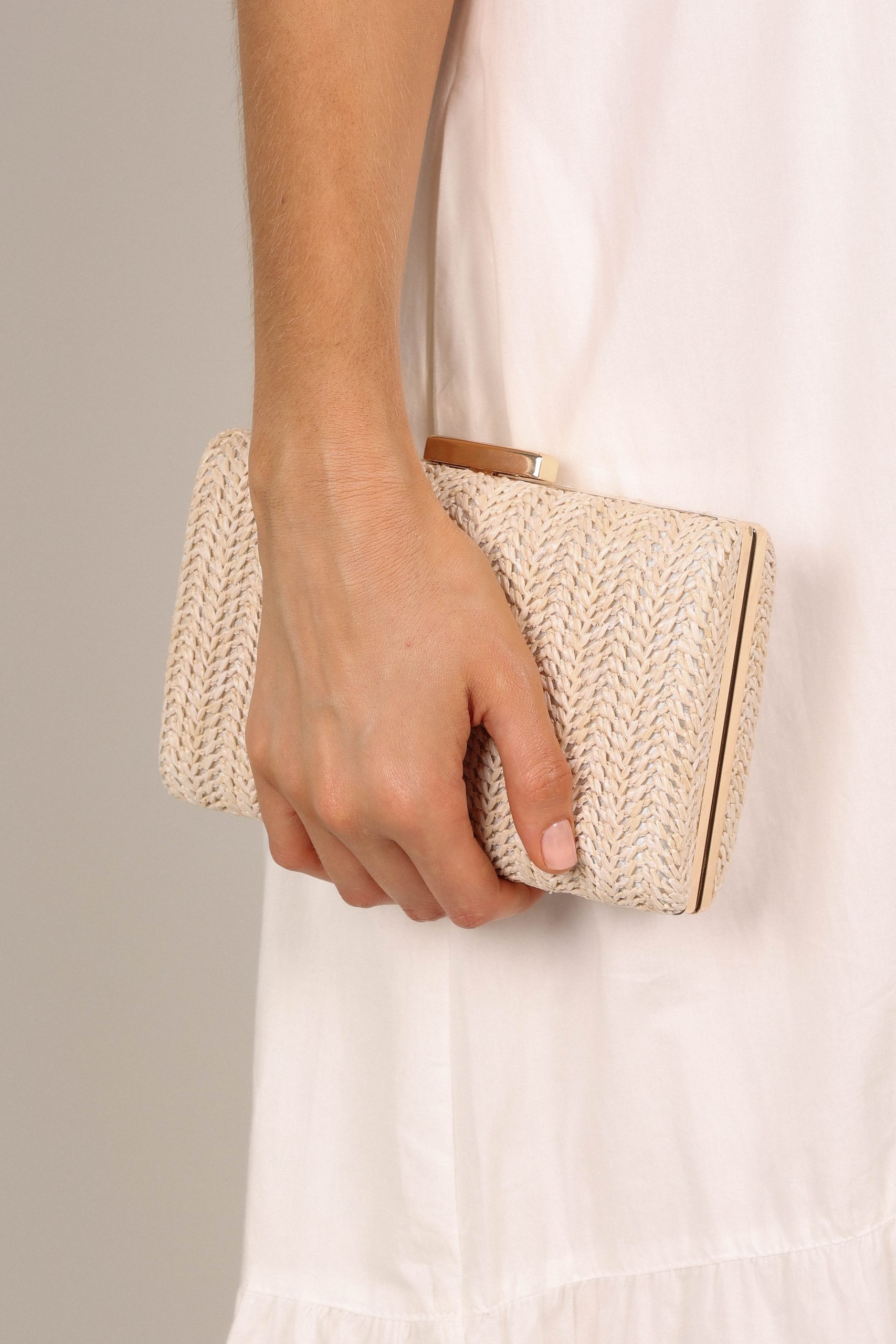 Peyton Straw Clutch - Cream - Image 3