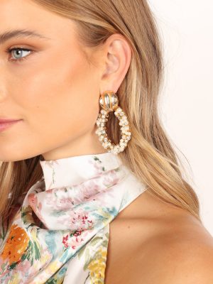 Rae Earrings - Gold Pearl