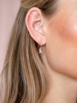 Sadie Drop Earrings - Gold/Pink