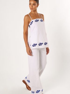 Amalia Pant - White Blue