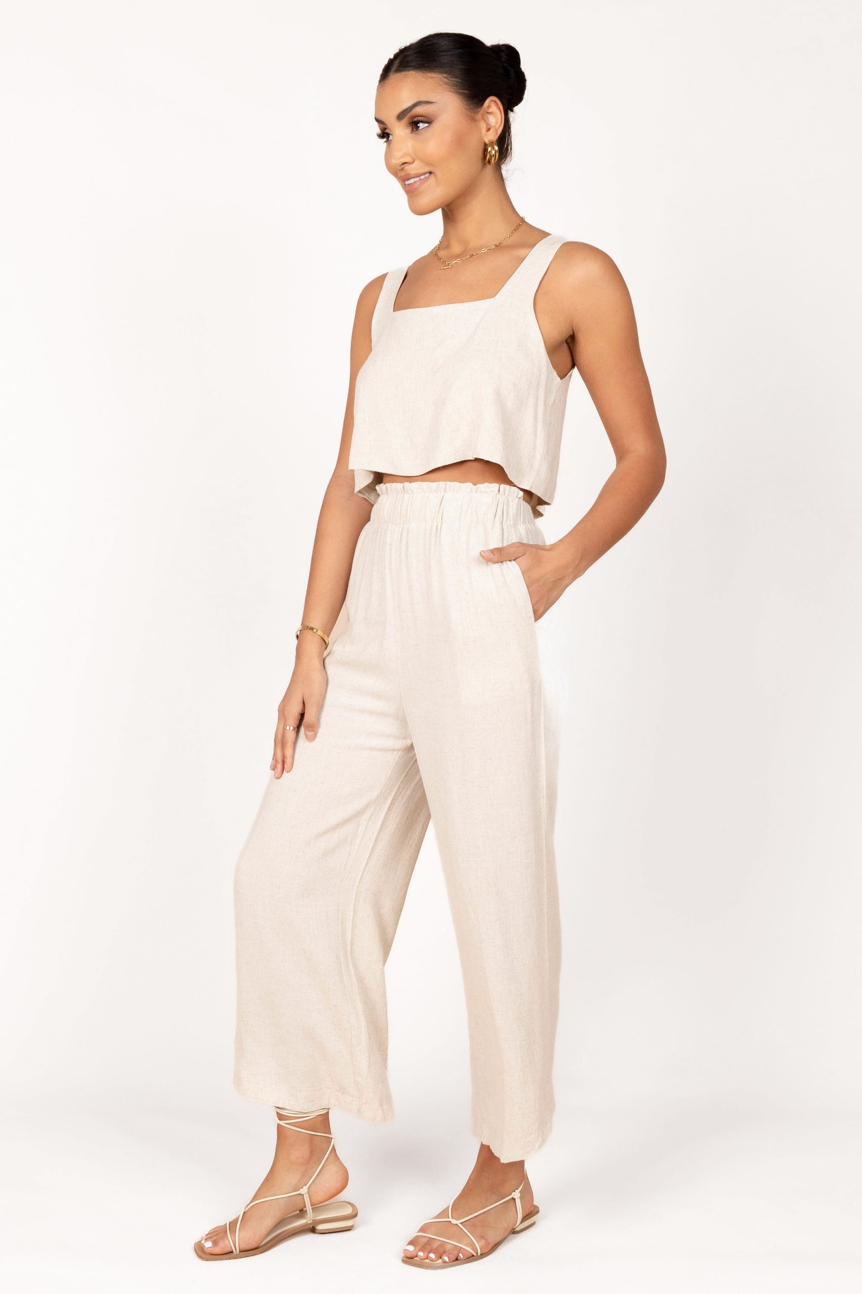 Eleanor High Waisted Pants - Beige - Image 6