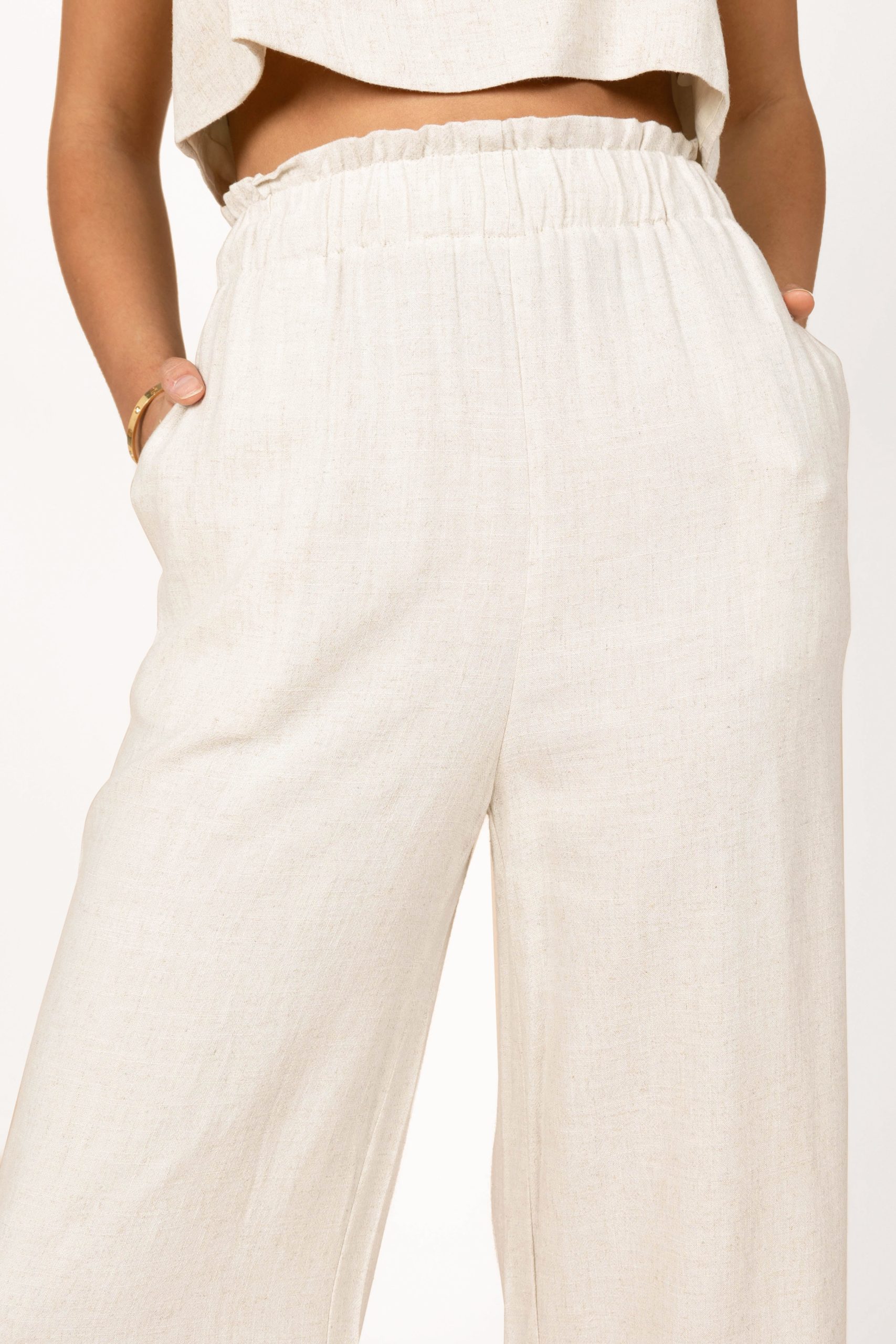 Eleanor High Waisted Pants - Beige - Image 8