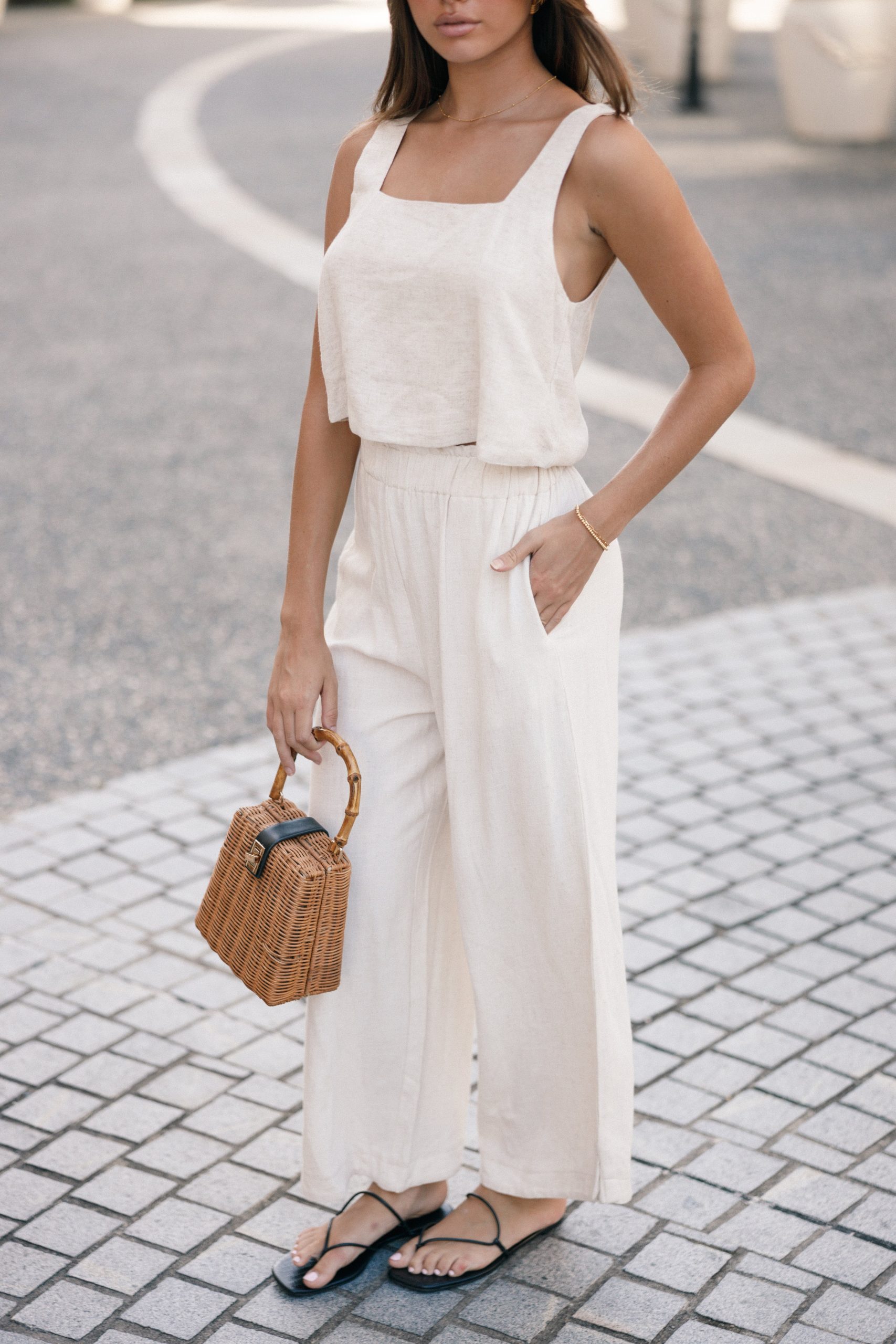 Eleanor High Waisted Pants - Beige - Image 2