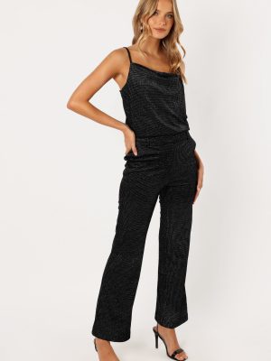 Ensley Velvet Shimmer Pant - Black