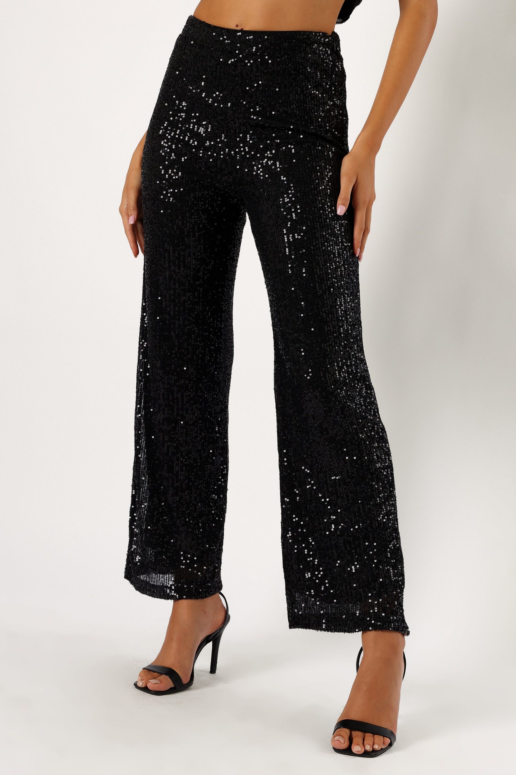 Lilianna Sequin Flare Pant - Black - Image 6