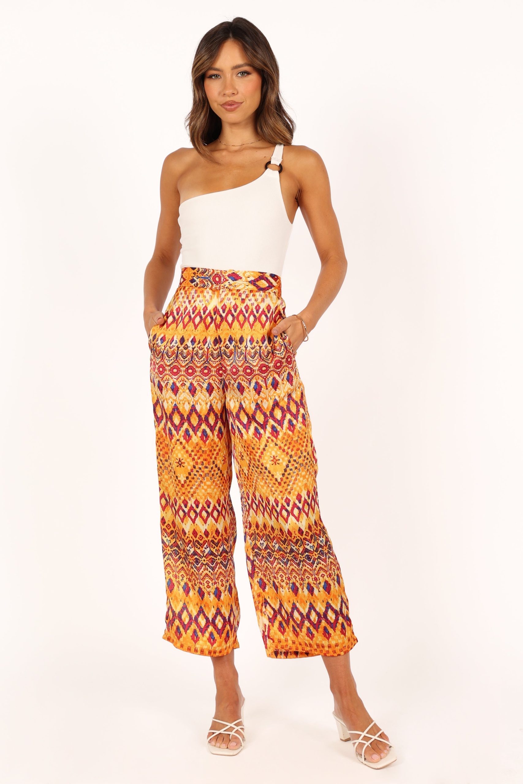 Marigold Wide Leg Pants - Tan - Image 2