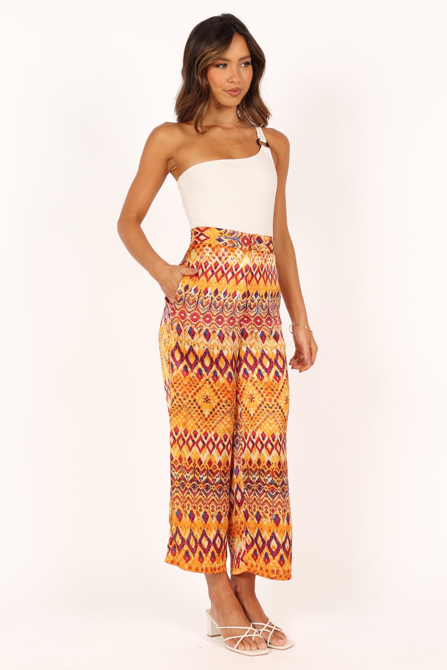 Marigold Wide Leg Pants - Tan - Image 8
