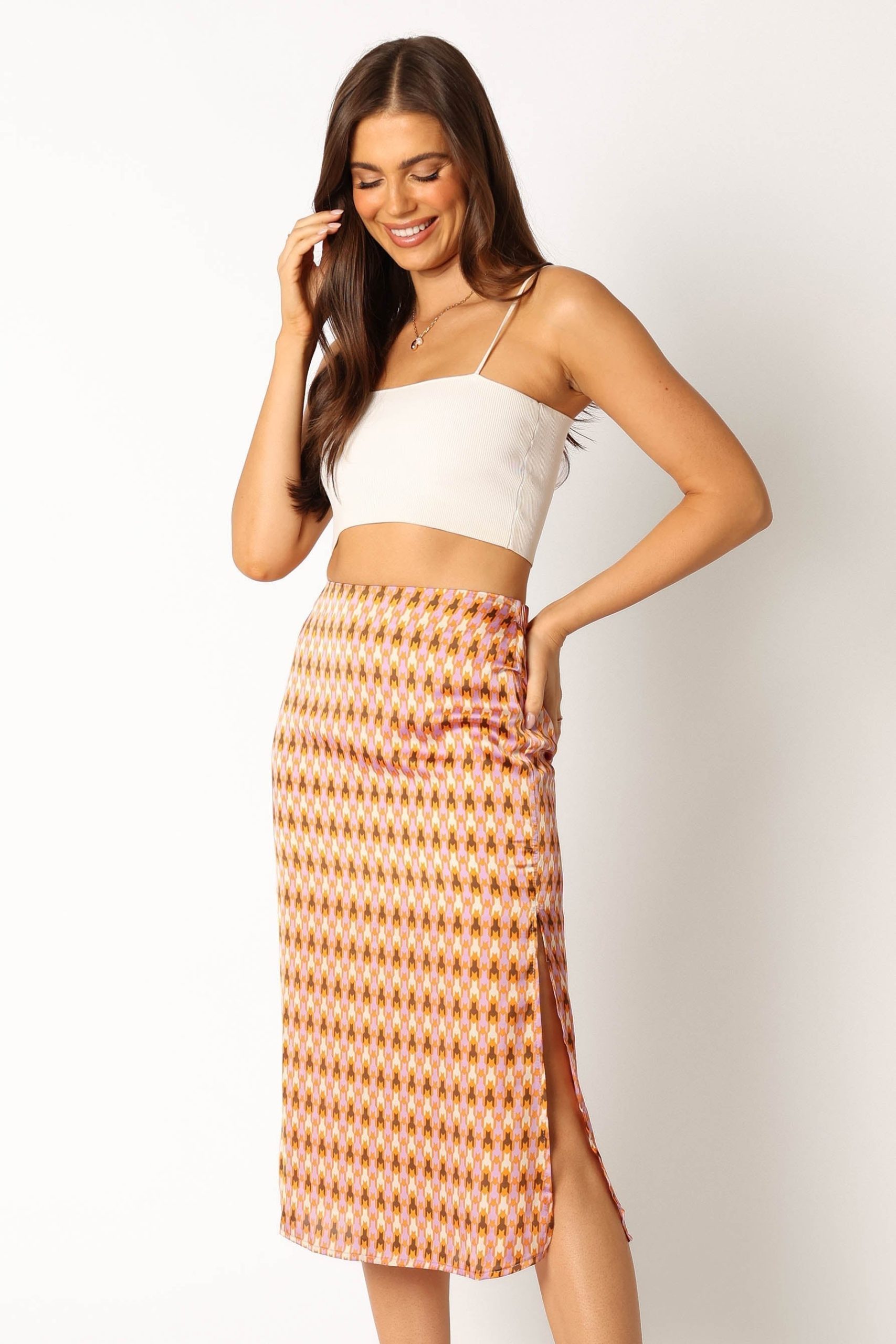 Marley Midi Skirt - Mocha - Image 2