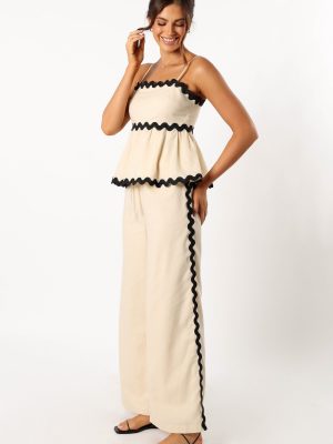 Mollymook Pants - Cream Black