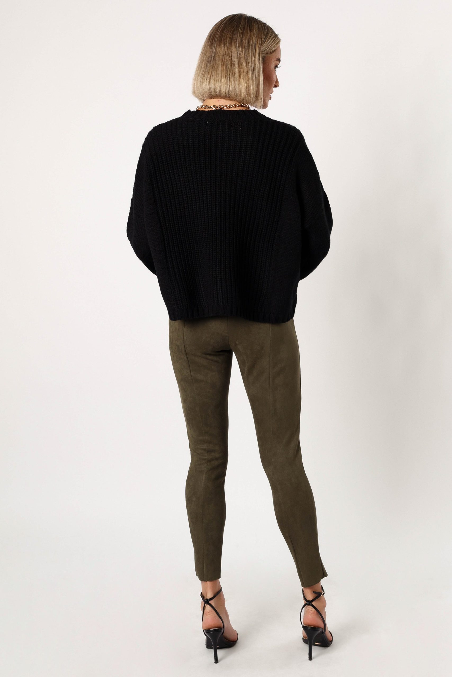 Morgan Suede Look Legging - Olive - Image 3