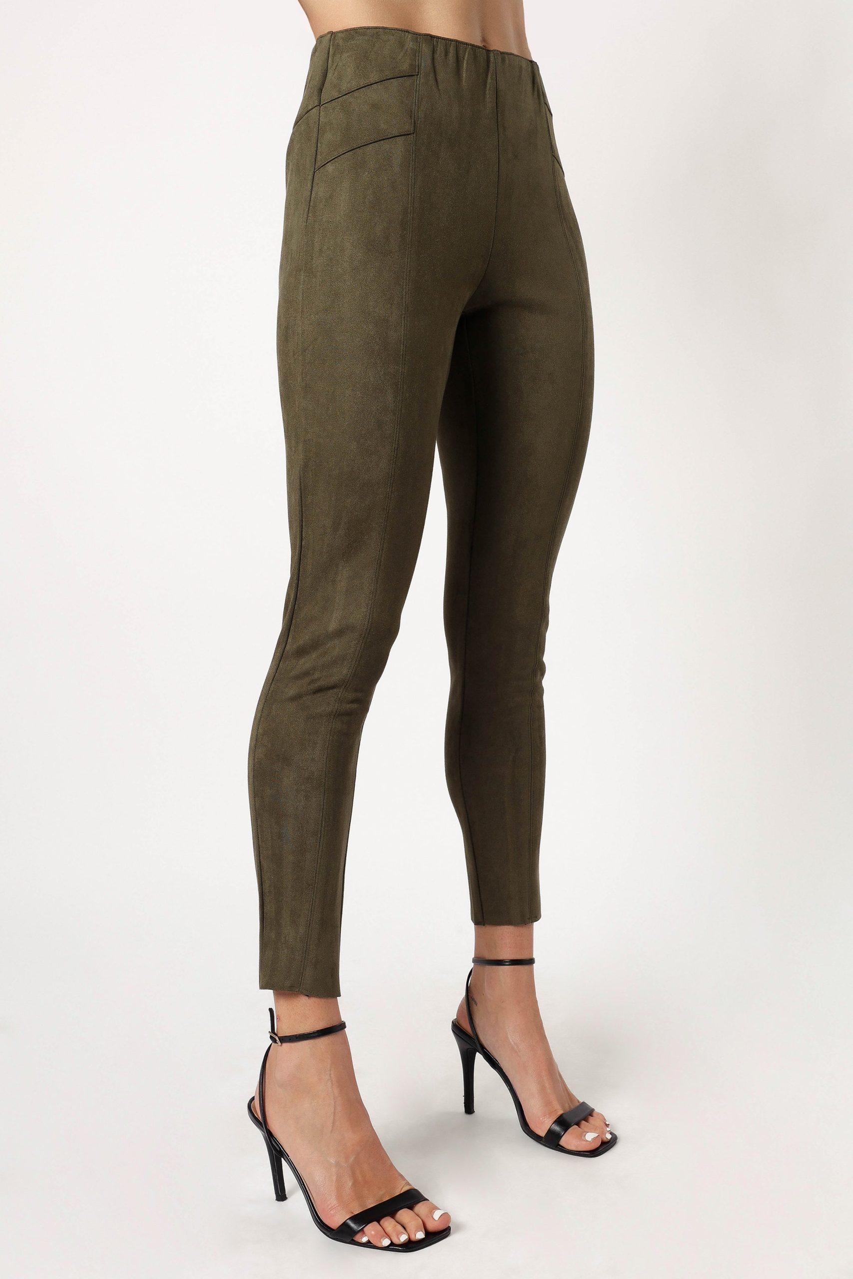 Morgan Suede Look Legging - Olive - Image 5