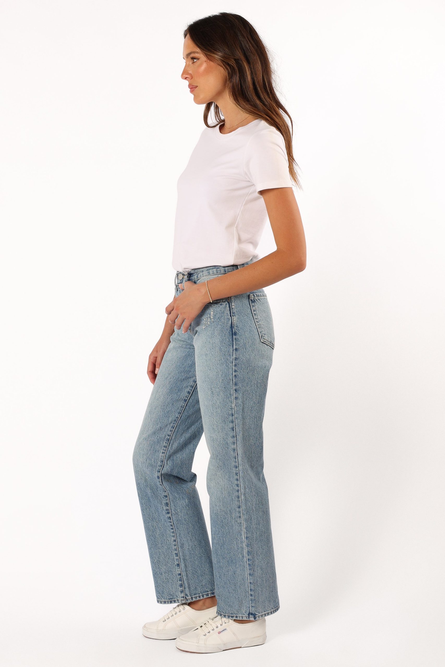Nathan High Rise Relaxed Straight Jean - Medium Denim - Image 2
