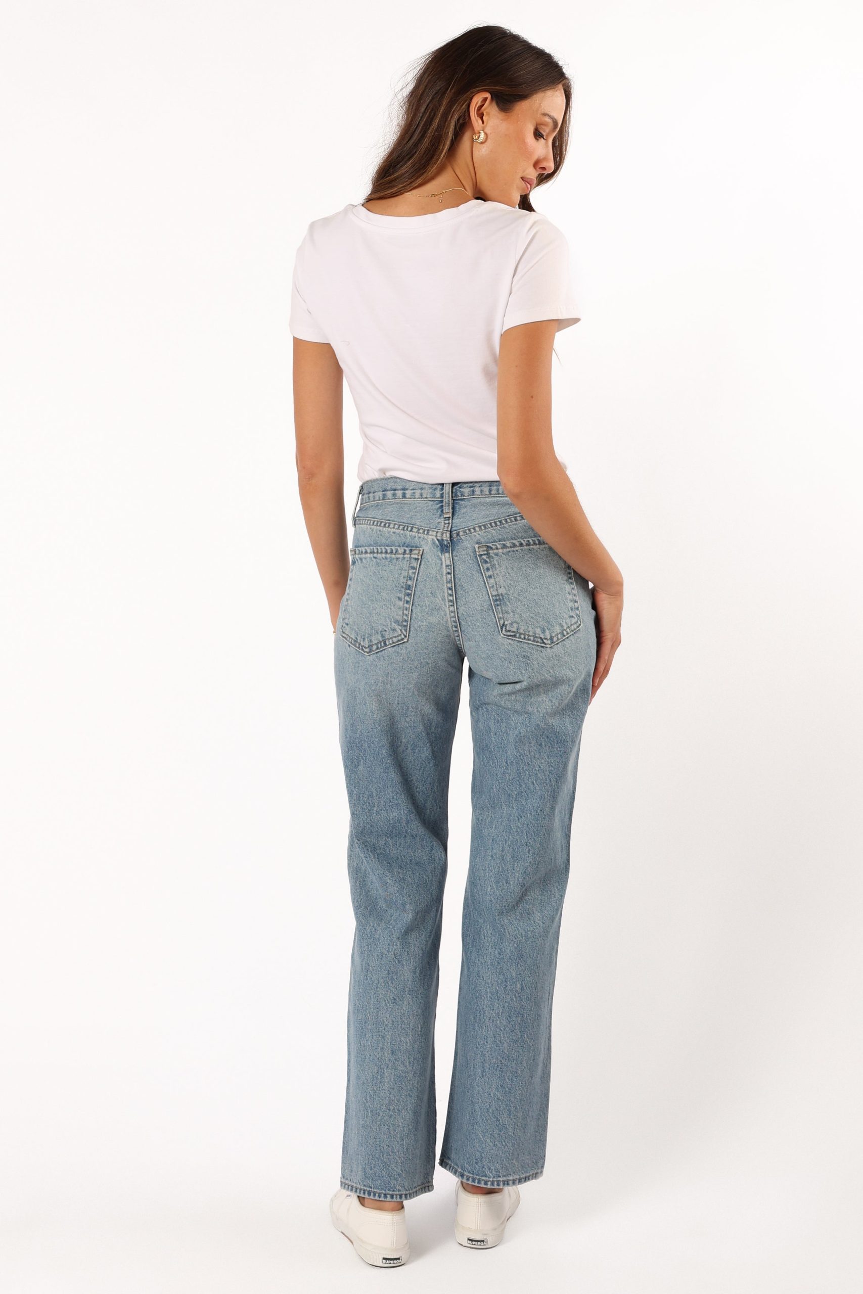 Nathan High Rise Relaxed Straight Jean - Medium Denim - Image 4