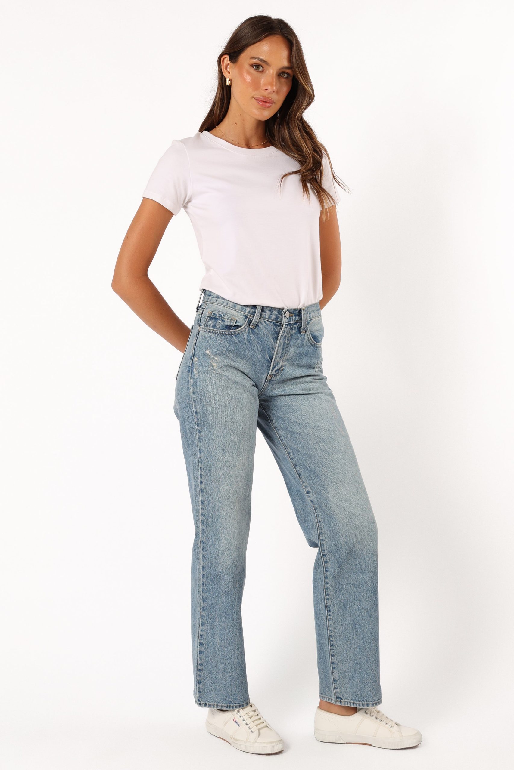 Nathan High Rise Relaxed Straight Jean - Medium Denim - Image 5