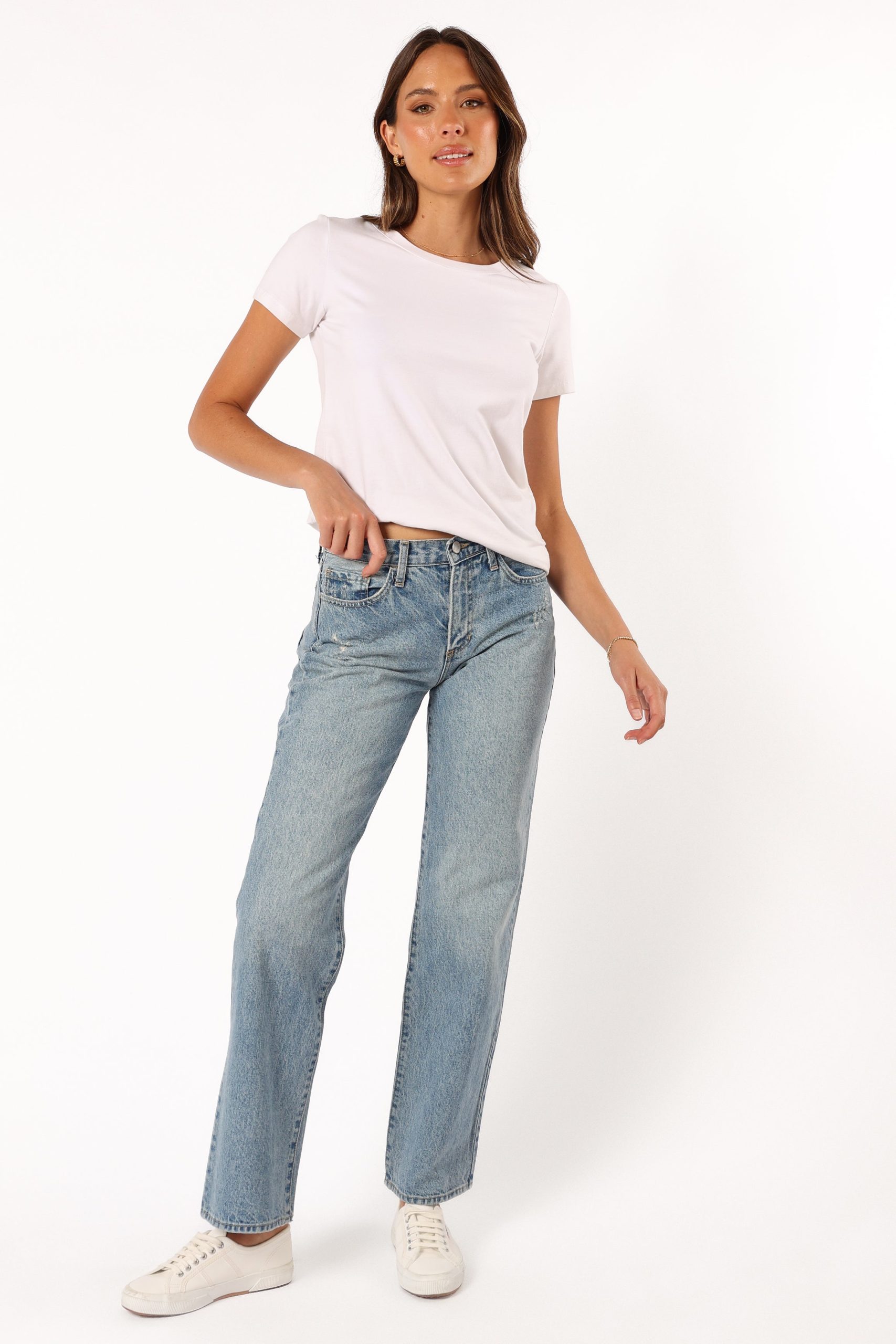 Nathan High Rise Relaxed Straight Jean - Medium Denim - Image 3