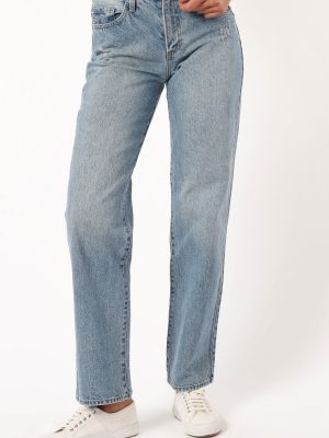 Nathan High Rise Relaxed Straight Jean - Medium Denim