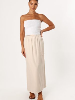 Picilo Long Midi Skirt - Stone