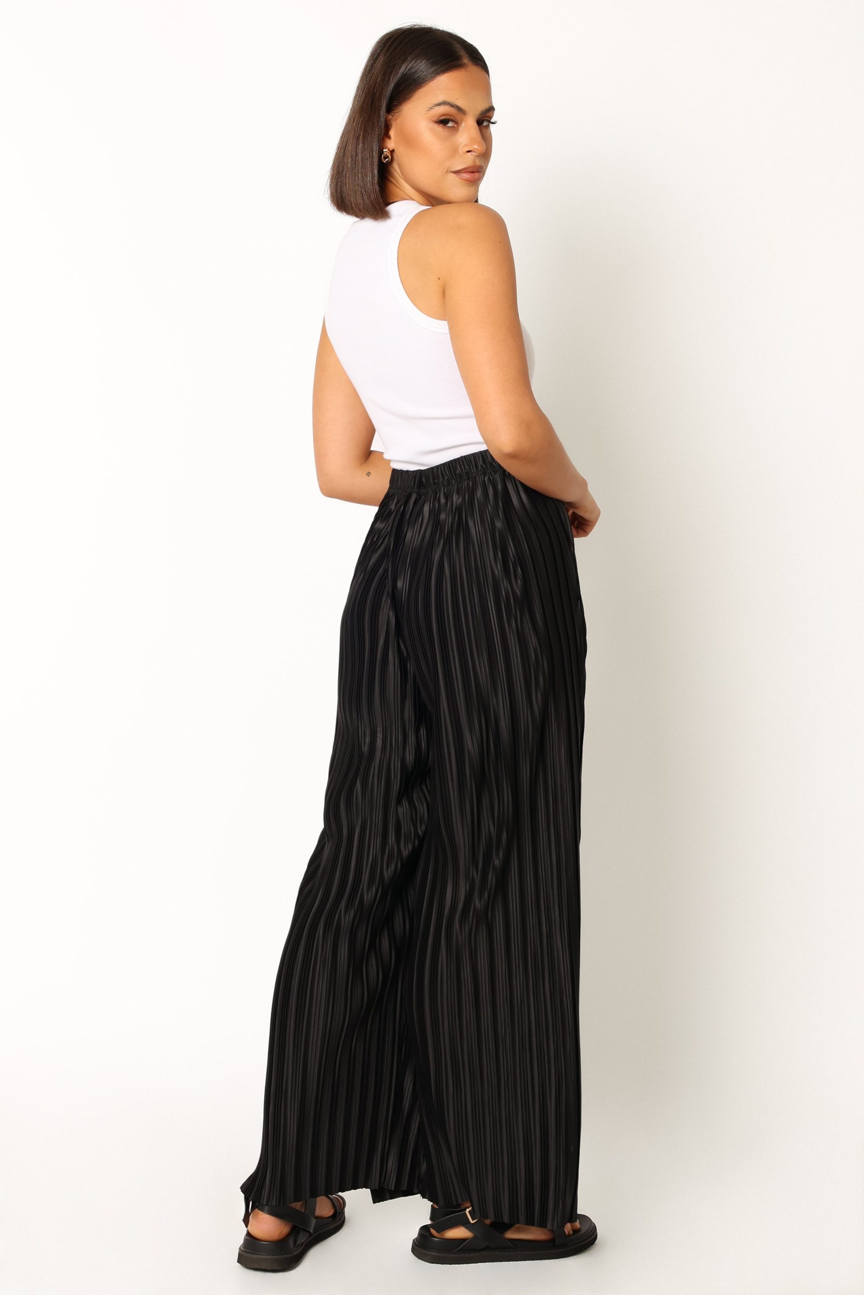 Sasha Pleated Pants - Black - Image 2