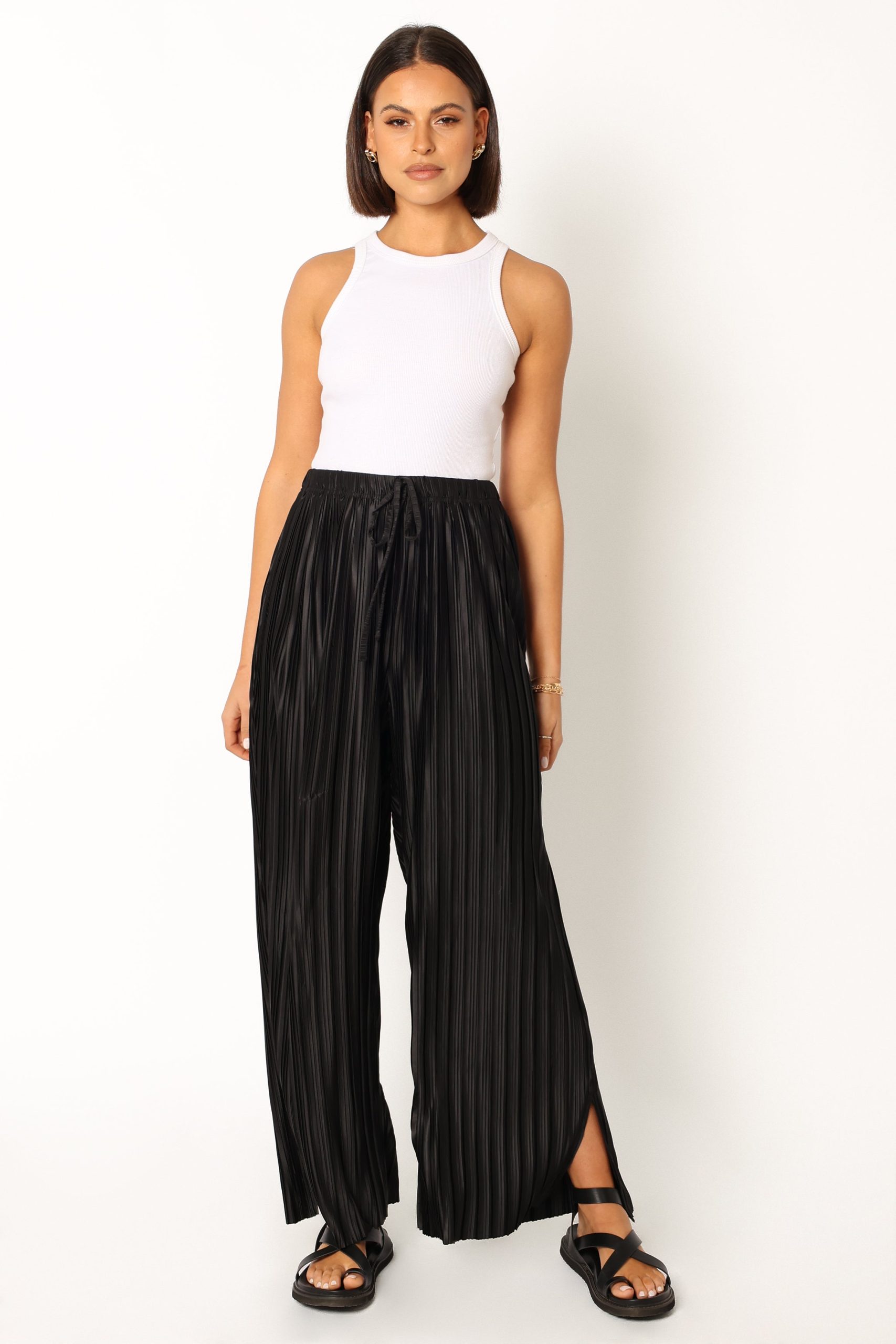Sasha Pleated Pants - Black - Image 6