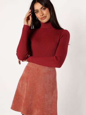 Tammy Cord Skirt - Brick
