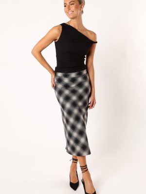 Ursula Plaid Skirt - Charcoal