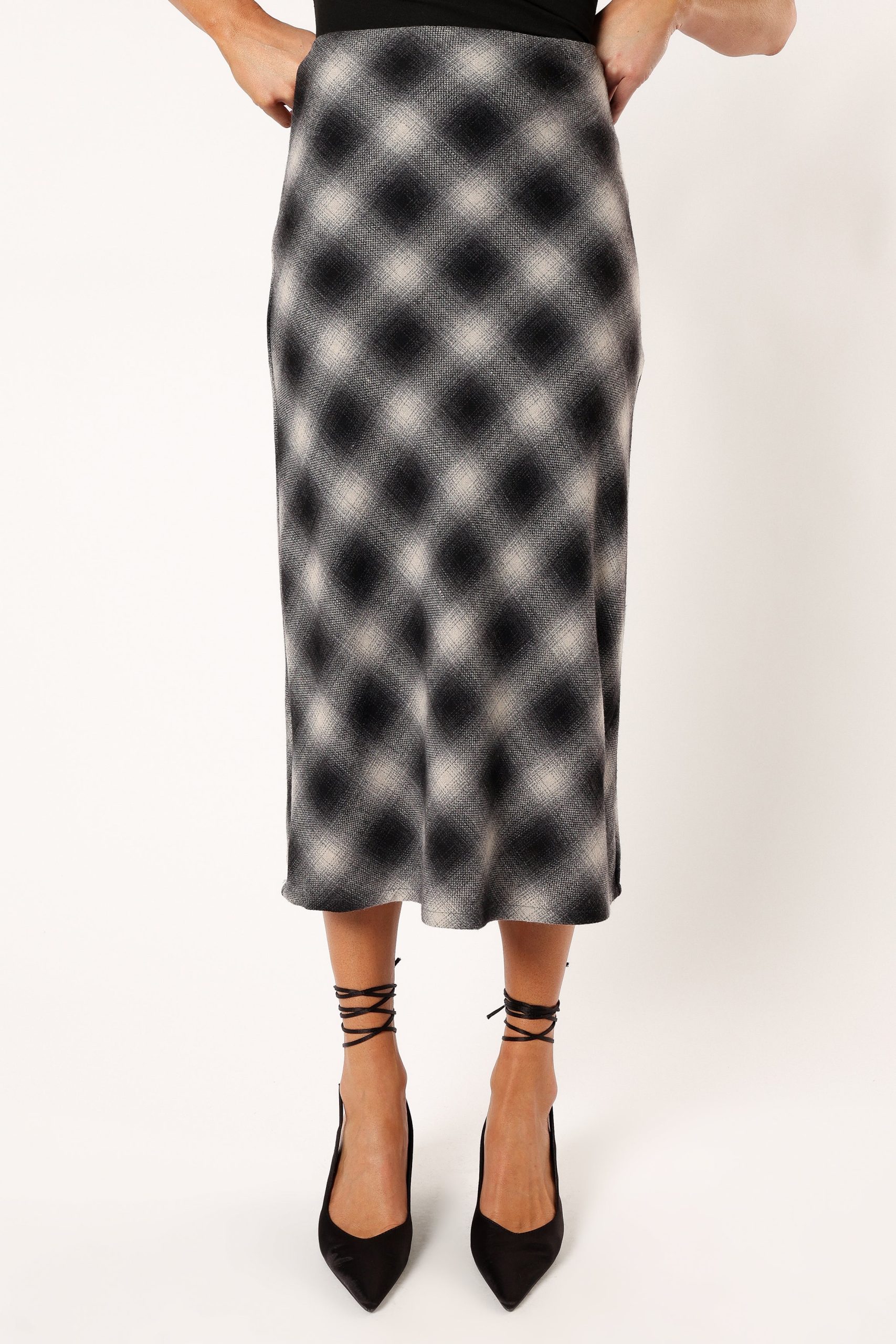 Ursula Plaid Skirt - Charcoal - Image 6