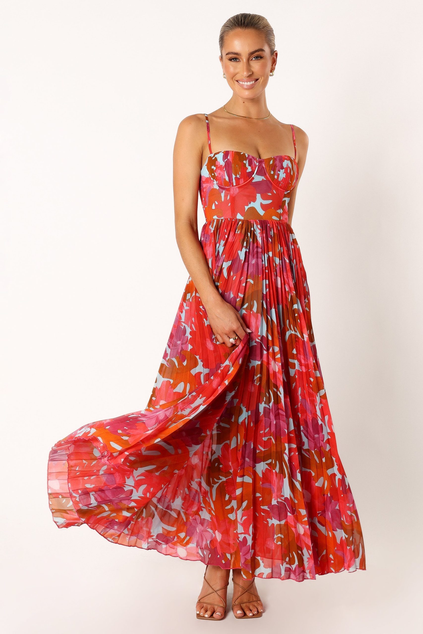 Achanti Pleated Maxi Dress - Pink Azalea - Image 2