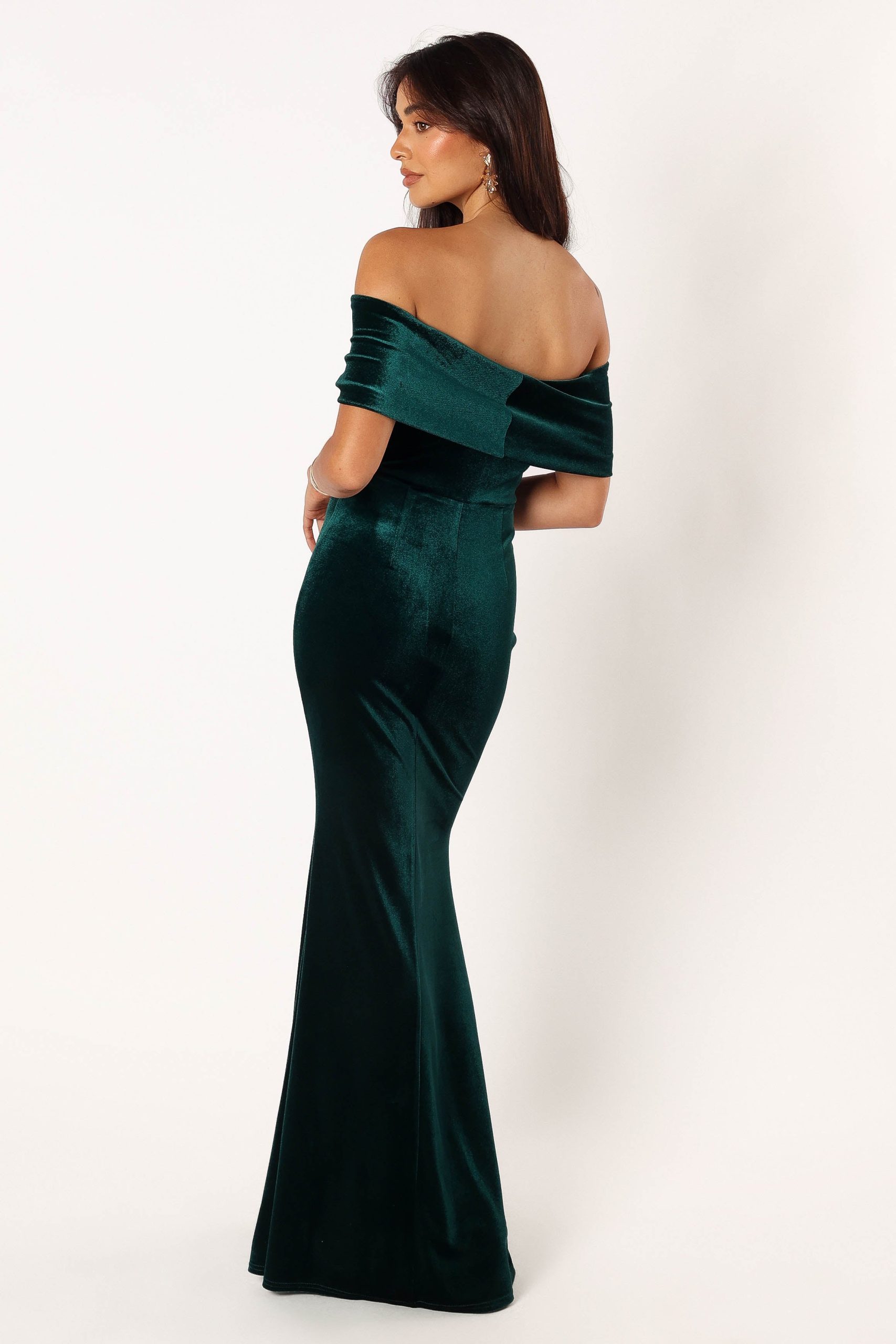Adair Off Shoulder Maxi Dress - Emerald Green - Image 7