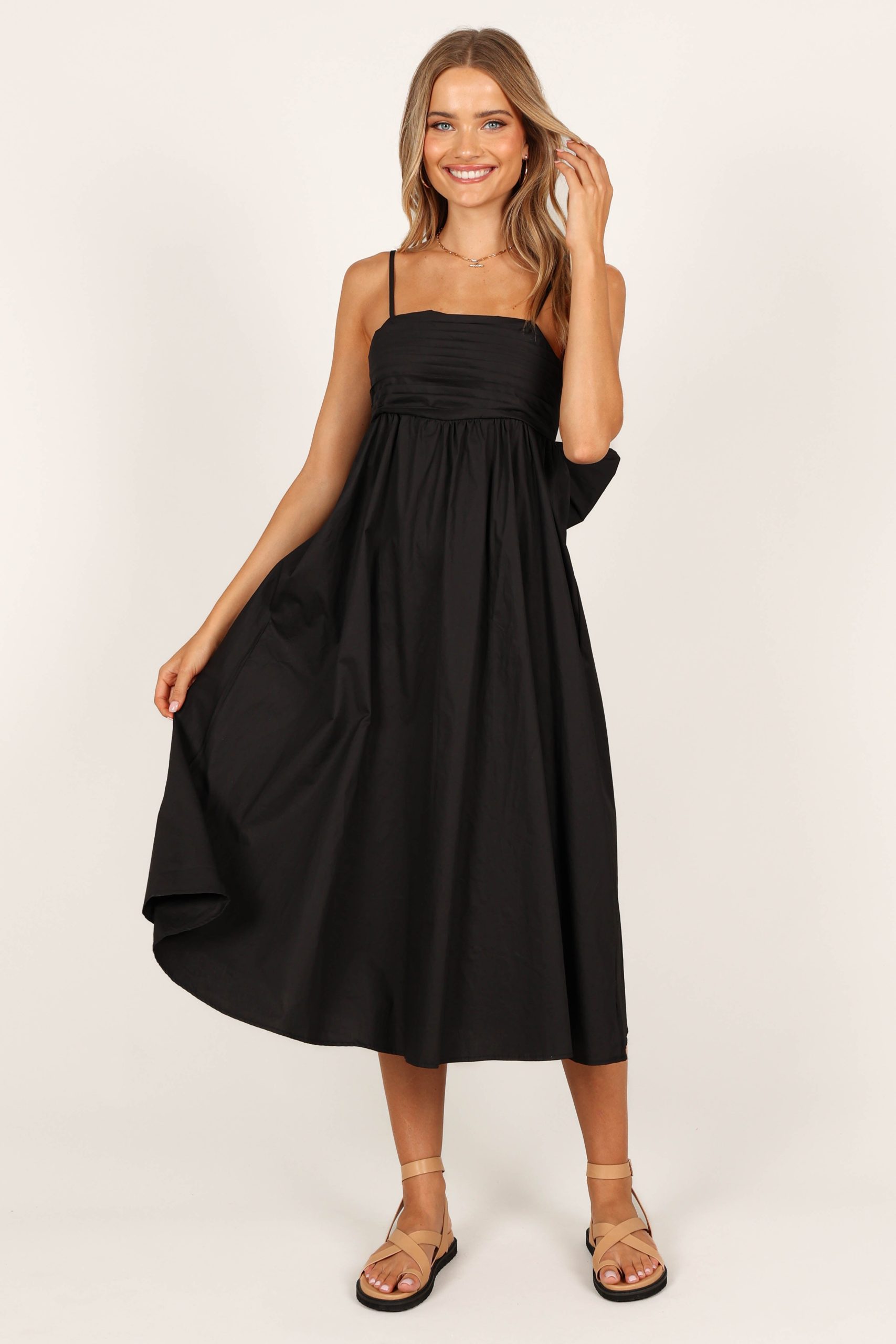 Alice Bow Back Midi Dress - Black - Image 2