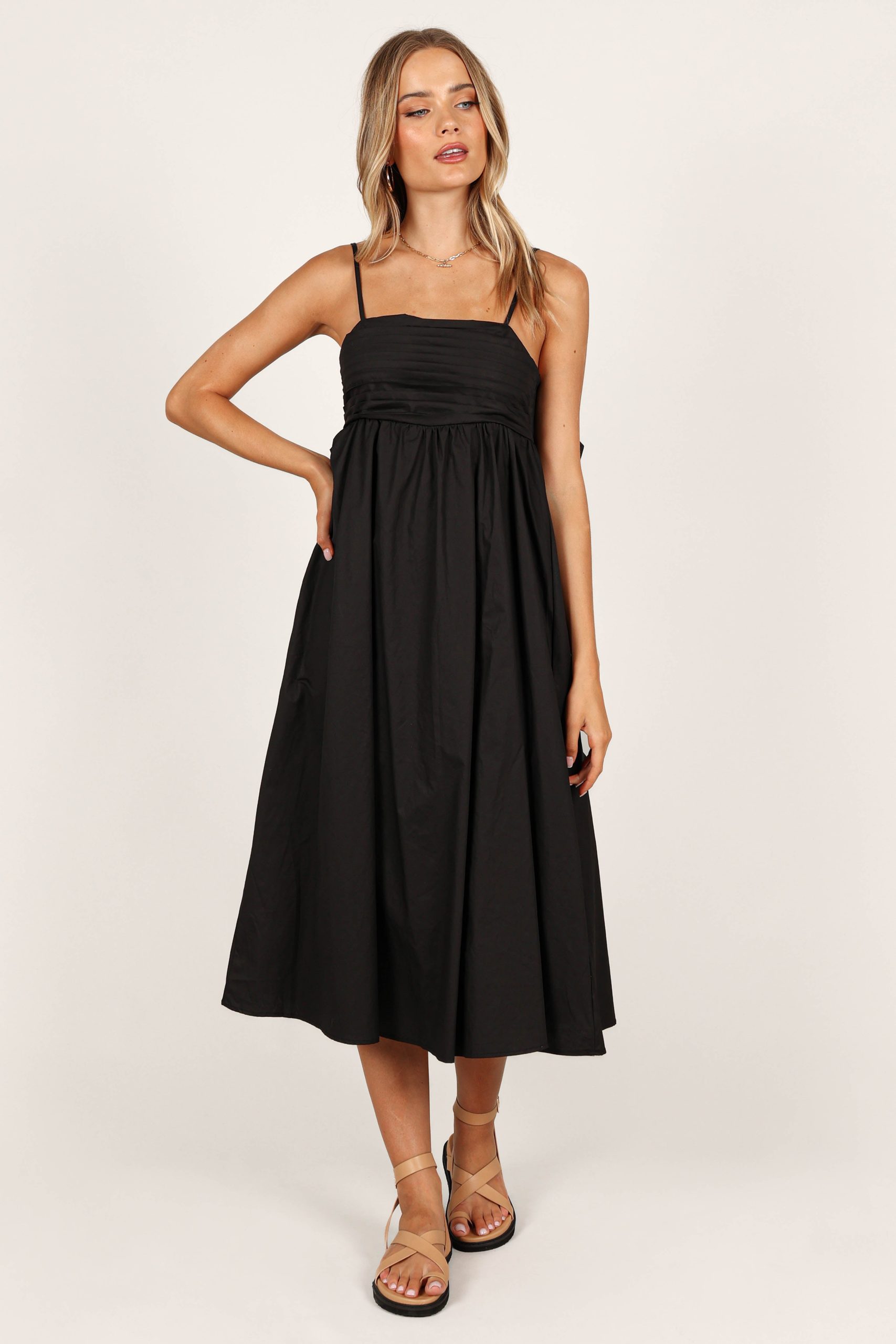 Alice Bow Back Midi Dress - Black - Image 9