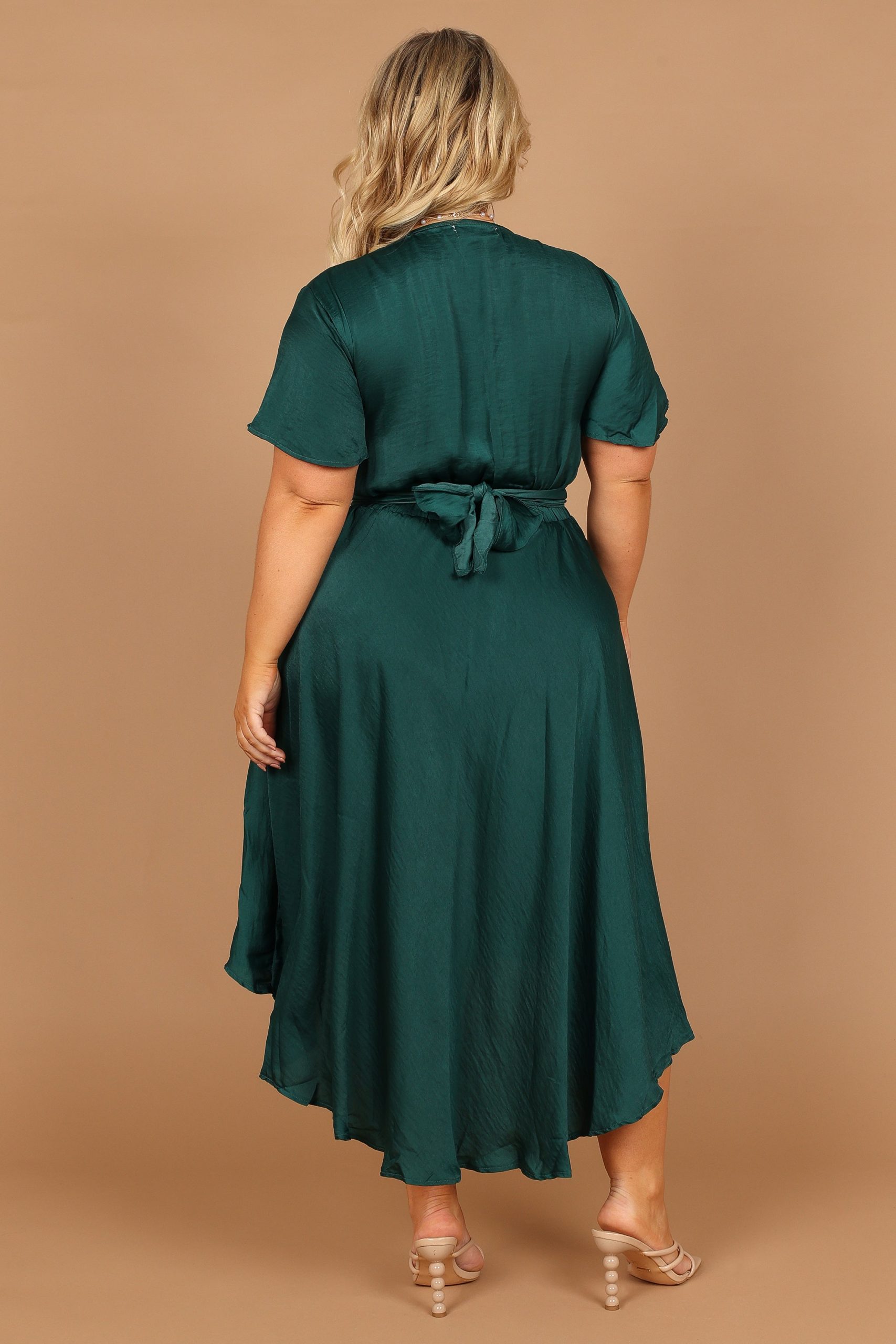 Amanda Hi Lo Tie Front Dress - Emerald - Image 6