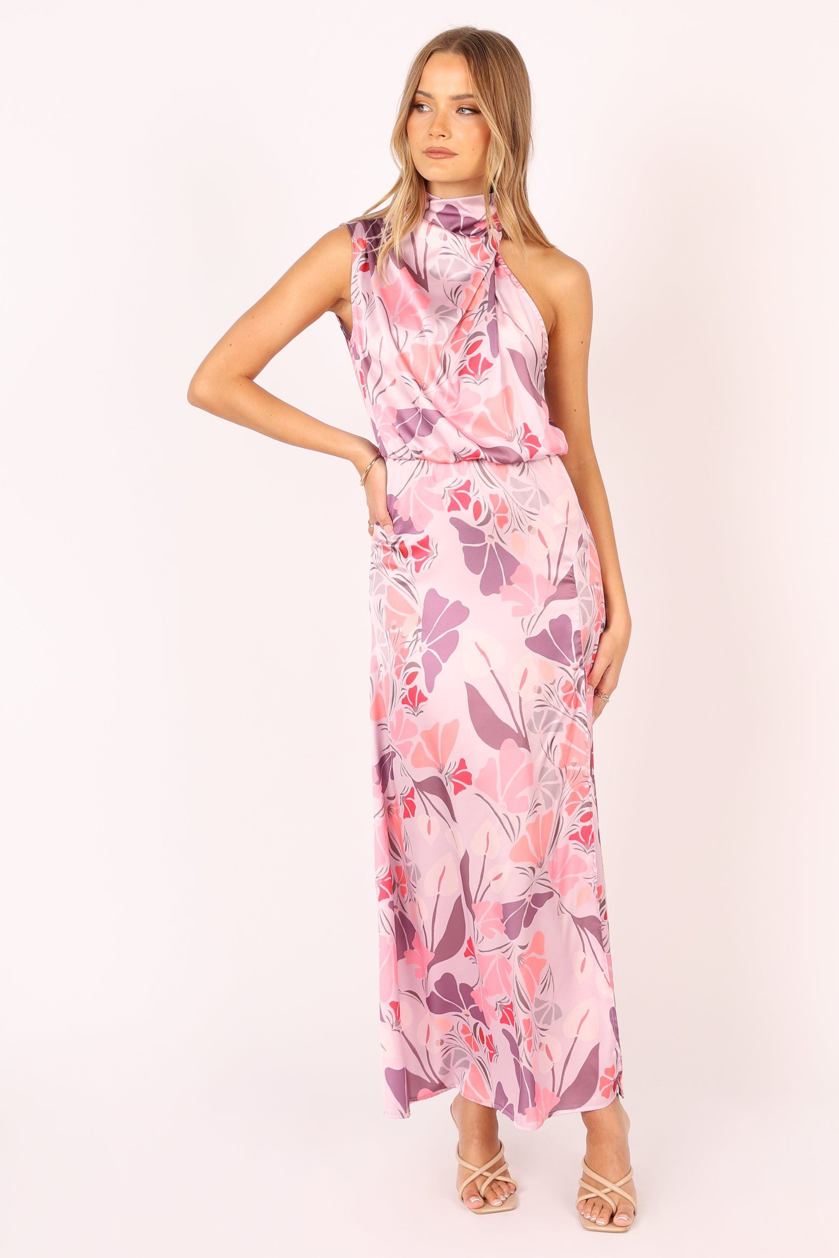 Amelia Halterneck Maxi Dress - Pink Floral - Image 7