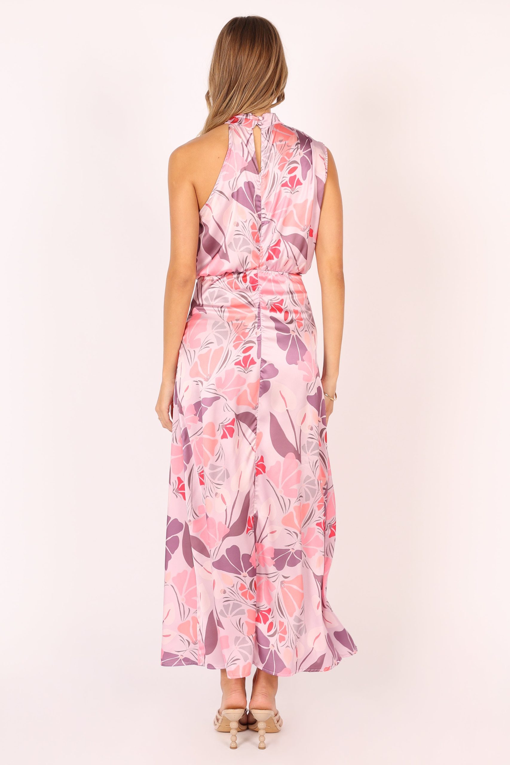 Amelia Halterneck Maxi Dress - Pink Floral - Image 11